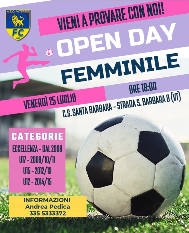 Tutto pronto in casa Asd Viterbo FC per la nuova stagione in rosa - Uncategorized