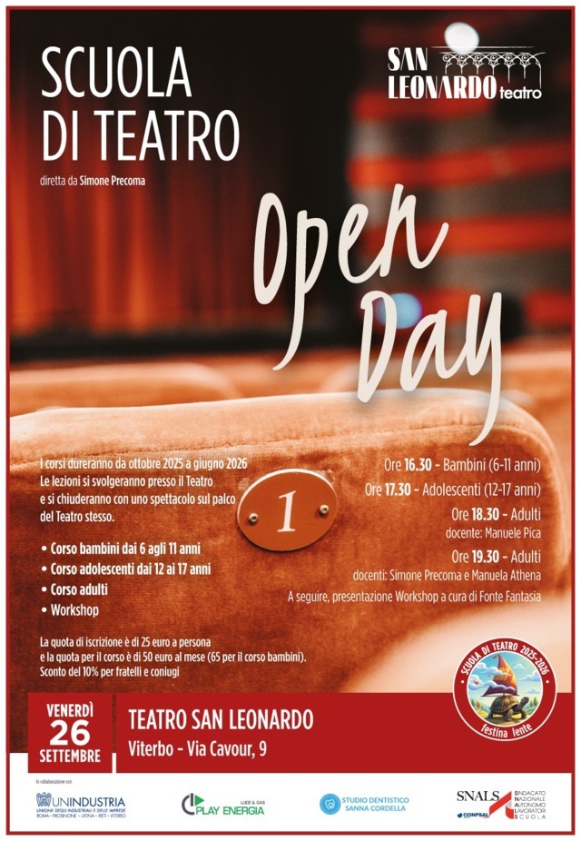 Open Day, ripartono i corsi del Teatro San Leonardo - Uncategorized