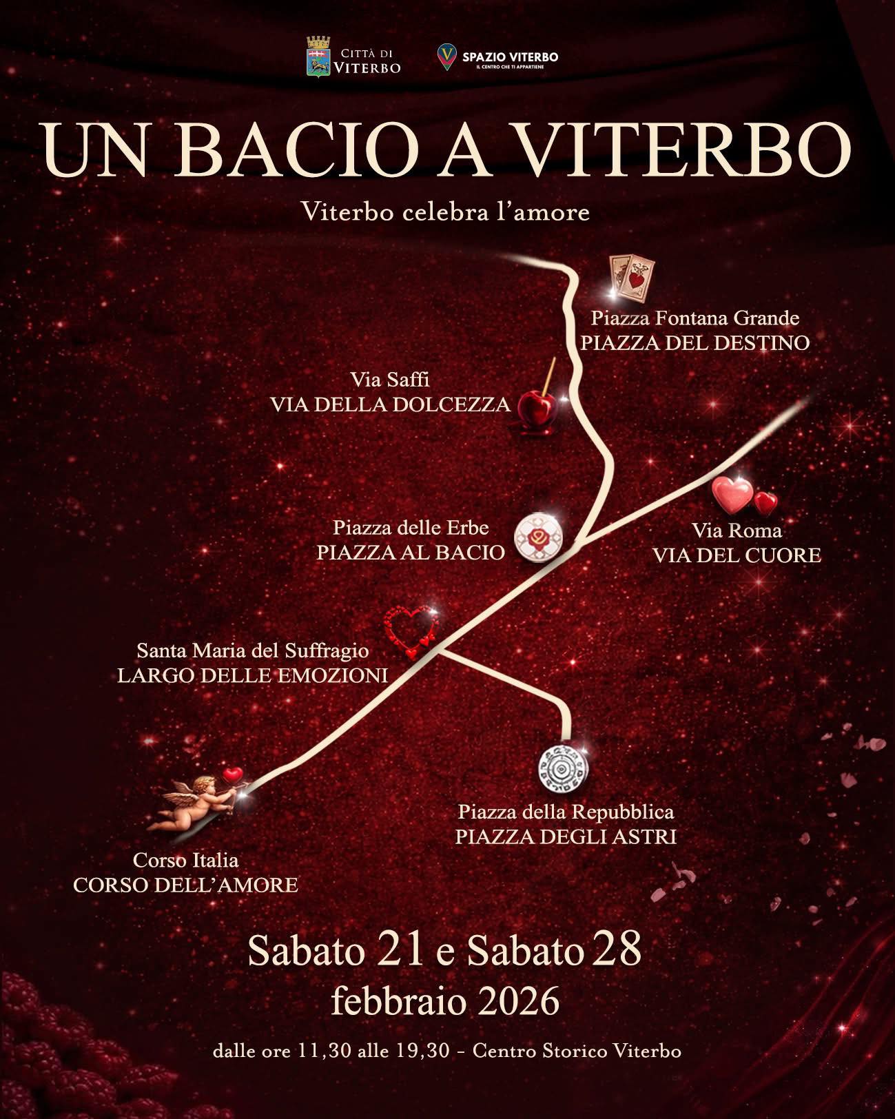 “Un bacio a Viterbo”, il centro storico si trasforma in un percorso dedicato all’amore - Uncategorized