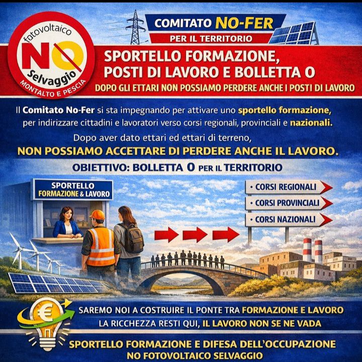 Sportello formazione, posti di lavoro e bolletta 0: dopo gli ettari il territorio non può perdere anche il lavoro - Unc…