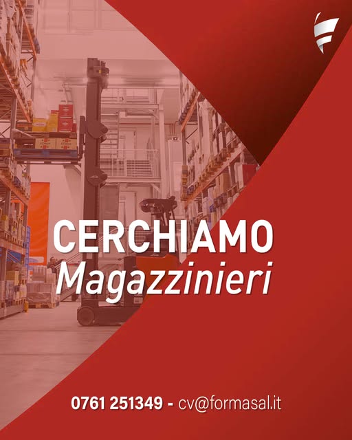 Formasal Distribuzione seleziona 2 Magazzinieri per la sede di Viterbo - Uncategorized