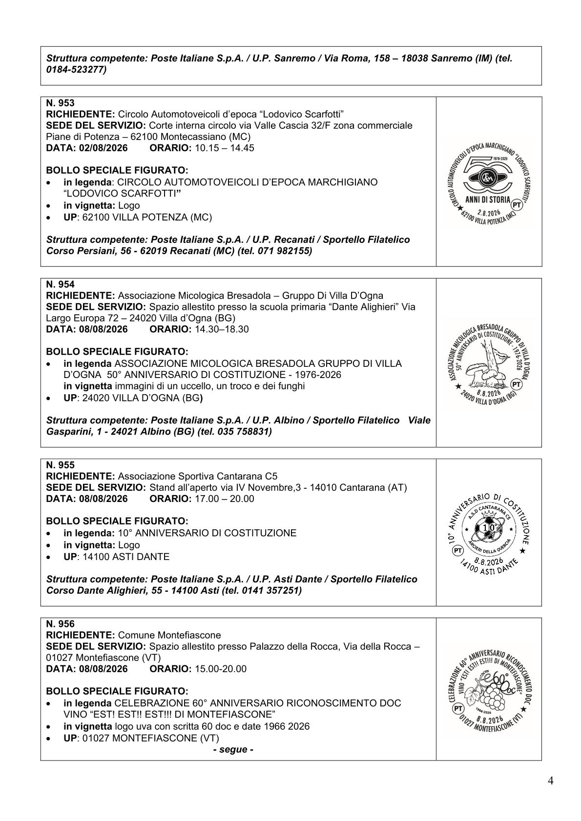 Annullo filatelico speciale per i 60 anni della DOC Est! Est!! Est!!! di Montefiascone - Uncategorized